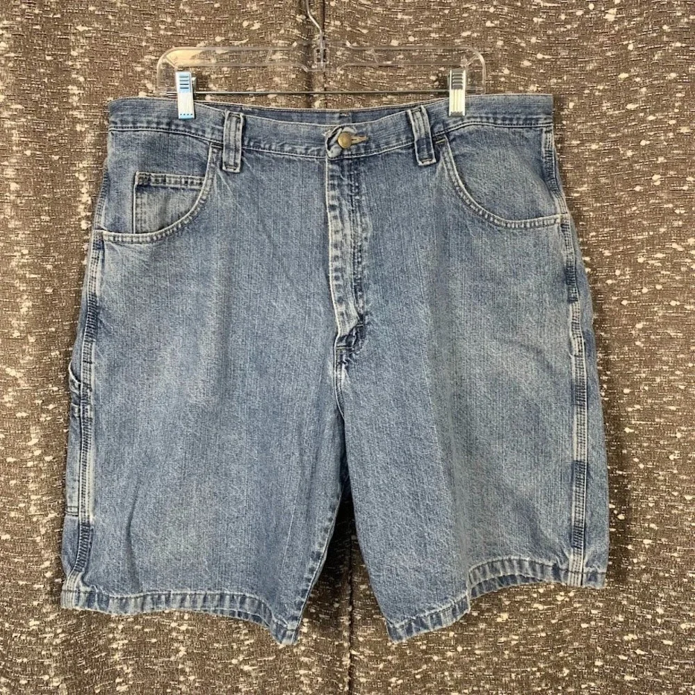 Wrangler Denim Carpenter Blue Jean Shorts Men's 40 Workwear Utility‎